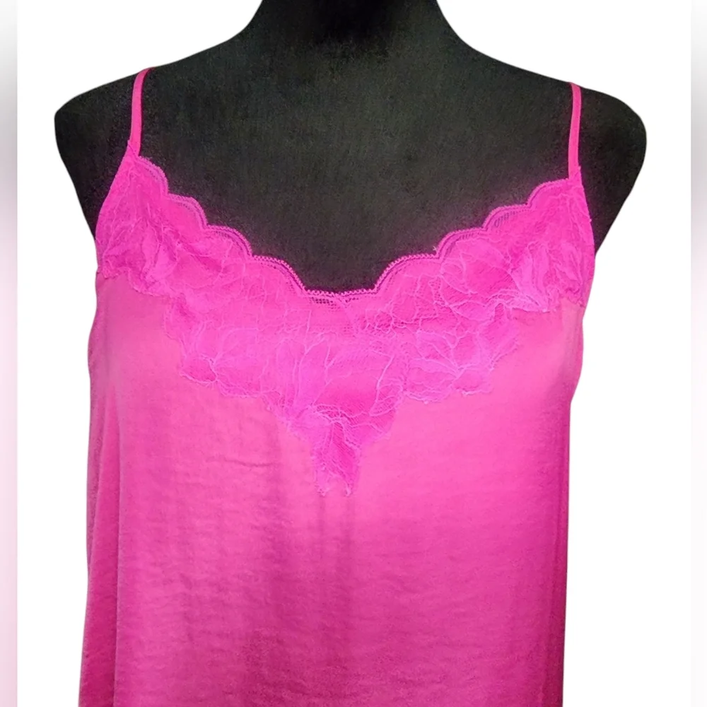 Soma Crinkle SatinLace-Trim Chemise, Womens Small - Picture 6 of 7